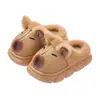 Pantuflas de algodón para niños con diseño de capibara, estilo invierno, para niños, material EVA, para uso en interiores, parte superior tipo piel, impermeables, para niños de tamaño mediano y grande, niños pequeños y bebés