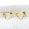 Pendientes Largos de Cadena Doble Dulces Europeos y Americanos Sencillos Joker Personalizados Avión Dulces Chicas Frescas Pendientes de Acero Inoxidable de Comercio Exterior
