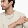 Colar com Pingente de Cruz Tridimensional Simples e de Alto Padrão Personalizado de Aço Inoxidável Mais Vendido Internacionalmente da Amazon Atacado
