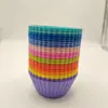 Molde de Silicone de Grau Alimentício para Bolo Assar Copo de Bolo Transfronteiriço 7cm Redondo Tarte de Ovo Pudim Copo de Muffin de Silicone