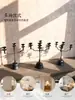 Candelabro de hierro fundido lámpara de aceite antigua retro portavelas medieval B&B hotel sala de té Zen adornos de decoración suave lámpara de pie lámpara de mesa