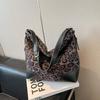 Bolsa Tote Vintage de Luxo de Nicho com Estampa de Leopardo 2025 Casual de Grande Capacidade Moda Estilo Coreano Tendência Bolsa Feminina