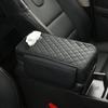 Caja de reposabrazos para coche nuevo, cojín elevador, bolsa de almacenamiento para pañuelos de coche con bolsillo, funda de almohada central