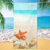 Nueva toalla de playa transfronteriza con diseño de estrella de mar y caracola, impresión digital, secado rápido para natación, toalla grande para adultos, toalla de fitness