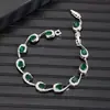 Pulsera de Alta Gama Multicolor con Incrustaciones de Diamantes, de 6 Letras, de Gran Venta Transfronteriza, Pulsera Personalizada de Moda Europea y Americana Imitación Tanzanita, Joyería de Mano de Lujo