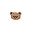 Nova etiqueta de couro de cabeça de urso fofa costura à mão chapéu cachecol adorno de cabeça de outono e inverno marca de couro acessórios de vestuário atacado