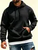 Sudadera con capucha para hombre al por mayor Transfronteriza Casual Más Terciopelo Cálida Holgada Color Sólido Otoño Estilo Americano Manga Larga Con Capucha Sudadera para Hombre