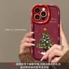 Corrente de árvore de Natal em floco de neve para capa de telefone Apple 16pro 15 All-inclusive resistente a quedas 14 Silicone macio 13/12 Vermelho