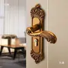 Cerradura de Puerta de Dormitorio Estilo Europeo Cerradura de Puerta Interior Sin Taladro Cerradura de Puerta Doméstica Puerta de Madera Manija de Puerta Universal Reemplazo de Cerradura de Puerta Vieja