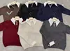 Suéter de punto de dos piezas con bloques de color y cuello de contraste, nueva colección otoño/invierno 2026, elegante y sofisticado top de punto con lentejuelas para mujer
