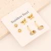 Nueva joyería transfronteriza [3 pares] Juego de aretes de acero inoxidable Aretes de amor aretes de estrella E497