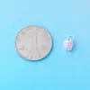 Novo Pingente de Morango Rosa com Diamante Eletrodepositado de Precisão em Prata Esterlina S925 Pingente em Formato de Coração Acessórios para Pulseira de Cristal DIY