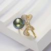 Accesorios DIY S925 plata esterlina lazo perla soporte para anillo soporte vacío anillo de moda anillo soporte anillo para dedo abertura 8-12