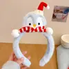 Faixa de cabeça fofa com orelhas de panda para lavar o rosto, faixa de cabeça de pelúcia de desenho animado com coroa alta para mulheres, faixa para maquiagem e lavar o cabelo, acessório de cabelo