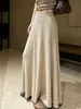 Falda de punto de estilo perezoso de alta gama en color avena, nueva para otoño, elegante, de cintura alta, holgada, adelgazante, versátil