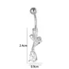 Henson Clássico Aço Inoxidável Barra com Zircônia Incrustada de Cobre Forma de Cobra Coração Forma de Flor Joia para Piercing no Umbigo