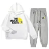 Traje Holgado y Cómodo de Comercio Exterior para Niños Medianos y Grandes, Conjunto de Dos Piezas de Sudadera con Capucha y Pantalones Deportivos de Algodón para Primavera y Otoño en Stock