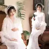 Tema Estúdio Fotográfico Novo Retrô Novo Estilo Chinês Vestido Amassado com uma Vibe Descolada para Sessão de Fotos da Barriga de Grávidas