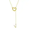Amazon Transfronterizo Nuevo Diseño Collar con Colgante de Corazón 26 Letras Colgante de Circonita Collar Joyería de Moda Regalo Femenino