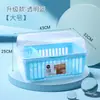 Caja organizadora de vajilla para biberones de bebé con drenaje y tapa, caja organizadora a prueba de polvo para cuenco y palillos de bebé, herramientas para alimentos complementarios, tamaño grande