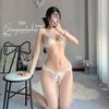 Lencería Pasión Panties Sexy de Encaje Tentación Tres Puntos Pecho Pequeño Perla Grande Pasión Traje Libre 1135