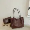Bolso Tejido Vintage de Gran Capacidad para Mujer 2026 Nuevo Otoño Versátil Casual Bolso de Hombro Estilo Coreano Bolso Tote para Viajar