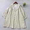 Jaqueta Feminina Curta Nova Primavera Estilo Japonês Algodão Linho Solta Fresca Cardigan Trench Coat Bordado Manga Longa Estilo Mori
