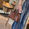 Bolso de Mujer de Cuero Genuino 2024 Nuevo Bolso de Mano de Alta Gama Cuero Vacuno de Primera Capa Procesado Vegetal Bolso Bandolera de Un Hombro Otoño e Invierno Retro