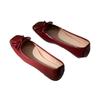 Sapatos quadrados femininos estilo outono com boca rasa, laço de fada plano, novo estilo chinês, sapatos Doug, salto baixo, sapatos de leite, sola macia