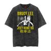 Camiseta de manga corta para hombre de la Costa Oeste con estampado de kung fu, boxeo, holgado, desgastado y estilo batik vintage de verano