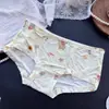 [80-120] 524 Seda de Hielo estampado lindo tiro bajo bolsa de ropa interior para mujer cadera con taladro ropa interior para mujer tiro bajo