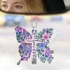 Amazon Transfronterizo Creativo Mariposa Acrílico Plano Colgante para Espejo Retrovisor de Coche Colgante para Mochila Llavero Colgante