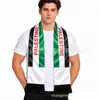 Pañuelo listo para usar transfronterizo con diseño de bandera nacional sobre fondo blanco, pañuelo de cuello imprimible en poliéster satinado