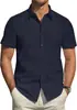 Comercio Exterior Transfronterizo Estilo Nuevo de Verano Manga Corta Color Sólido Moda Masculina Cárdigan Tarjeta de Presentación Camisa Casual Camisa Formal Ropa de Hombre