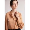 Camisa de Seda Feminina 2026 Primavera e Verão Novo Estilo Manga Longa Roupa de Trabalho Cor Sólida Elegante Hangzhou Seda de Amora Top