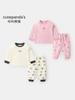 Conjunto de Pijama Feminino Panda Kaka Roupa de Outono Infantil Conjunto Casual Masculino de Outono Duas Peças Roupa de Bebê Primavera e Outono