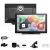 Carplay Sem Fio Tela de Toque 9 polegadas Gravador 4K Tela Dupla de Gravação Frontal e Traseira Projeção de Tela Navegação Bluetooth Wifi