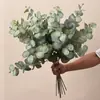 Hojas de Eucalipto de Dinero Artificiales para Decoración de Interiores del Hogar, Plantas Verdes Artificiales para Floristerías, Ramas Flexibles