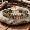 Comercio Exterior Transfronterizo Pulsera de Hilo Trenzado de Doble Capa con Cuentas Ágata Bohemia Piedra de Cristal Piedra Imperial Pulsera de Piedra Natural
