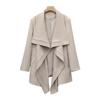 2026 Primavera Temprana Nuevo Estilo Petite Estilo Coreano Solapa Grande Corbata Casual Abrigo Corto Gabardina Caqui para Mujer
