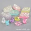 Llavero de Cristal de Roca DIY con Lentejuelas Accesorios de Resina Accesorios de Pegamento en Crema Cubitos de Hielo Simulados Funda para Teléfono Móvil Accesorios de Comida y Juego