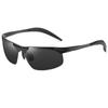 Gafas de sol polarizadas para hombre, de metal, con montura media, para conducir, deportes al aire libre, ciclismo, conducción, de aluminio y magnesio, 8177