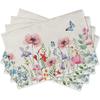Jogo americano estampado sazonal de linho com fornecimento transfronteiriço, tulipa, hortênsia, primavera, mesa, jogo americano decorativo isolado