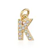 Pingente de Letra 26 em Cobre com Zircônia Incrustada, Estilo Transfronteiriço Europeu e Americano, Acessórios de Joias Elegantes e Versáteis para o Dia a Dia, Atacado