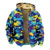 2023 transfronterizo nuevo camuflaje suelto con capucha y cremallera chaqueta acolchada de algodón abrigo para hombre para figura diy una generación de pelo
