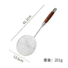 Aço Inoxidável 304 Arame Flor Vazada Madeira Pera Arame Vazado Cabo de Madeira Pá Vazadora Múltiplas Especificações Pá Vazadora para Fritar Colher para Pegar Macarrão Utensílios de Cozinha Atacado