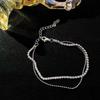 Pulsera de Circonio de Doble Capa para Novia Diseño Nicho de Moda para Niña Joyería de Mano de Verano Elegante Sencilla Estilo Mori Pulsera Retro