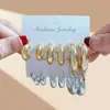 Brincos Versáteis Minimalistas de Moda de Luxo Leve Estilo Francês, Brincos Cool e Elegantes Estilo Hong Kong, Brincos Argola Grandes em Forma de C Versáteis para o Dia a Dia