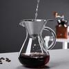 Juego de cafetera de vidrio hecha a mano para compartir café, cafetera manual, taza de filtro de café de goteo con asa, olla medidora