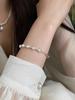 Pulsera de Plata Esterlina S925 con Perla de Imitación Plata Rota Pulsera de Perlas Media Pulsera Media Cadena para Mujer Estilo Coreano Ins Lujo Ligero Nicho Sensación de Alta Gama